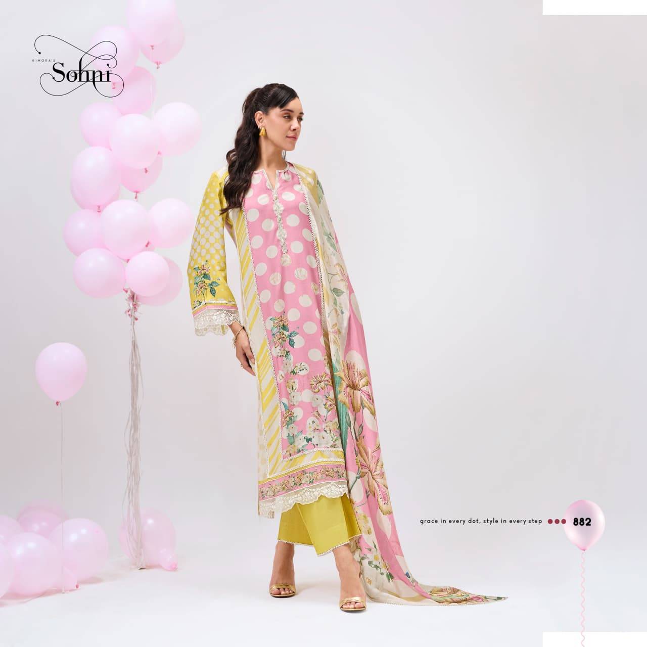 BEBO By Kimora Suit 881 TO 884 Series Stylish Beautiful Colourful Muslin Dresses At Wholesale Price